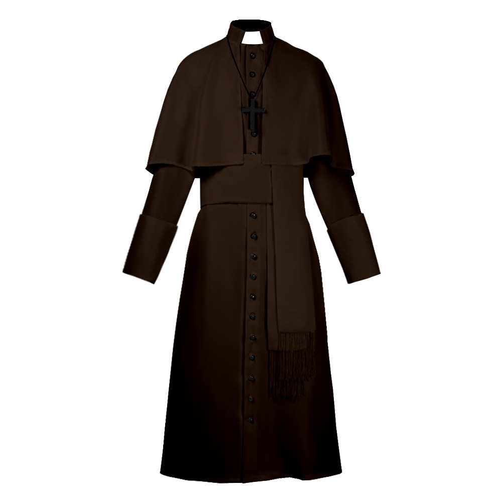 Tenue de prêtre médiévale et de prêtre, tenue de cosplay, quatre couleurs, robe rétro médiévale