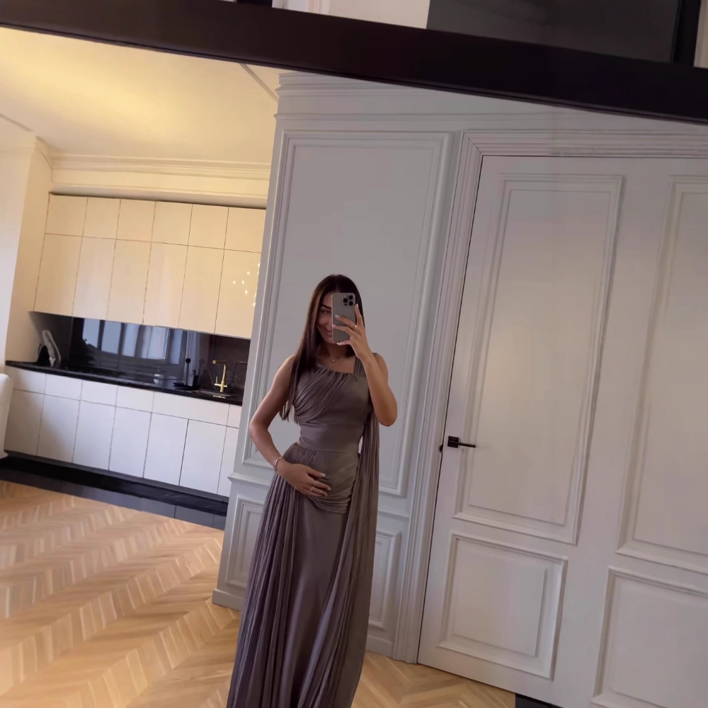 Robe de soirée en Satin avec ruban plissé, à la mode, sans manches, élégante, robe de bal, printemps été, S-2XL, en vente, vêtements de danse