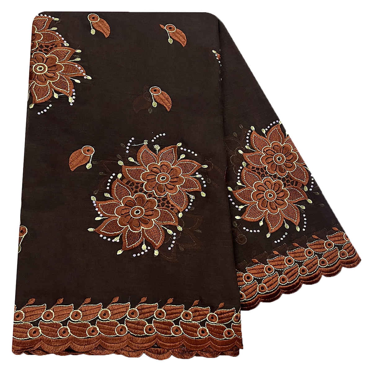 Dubaï Excellent Style Femmes Africaines Hijab Musulman Écharpe Haute Qualité 100% Coton Tissu Rayonne Coton Fil Brodé Écharpe