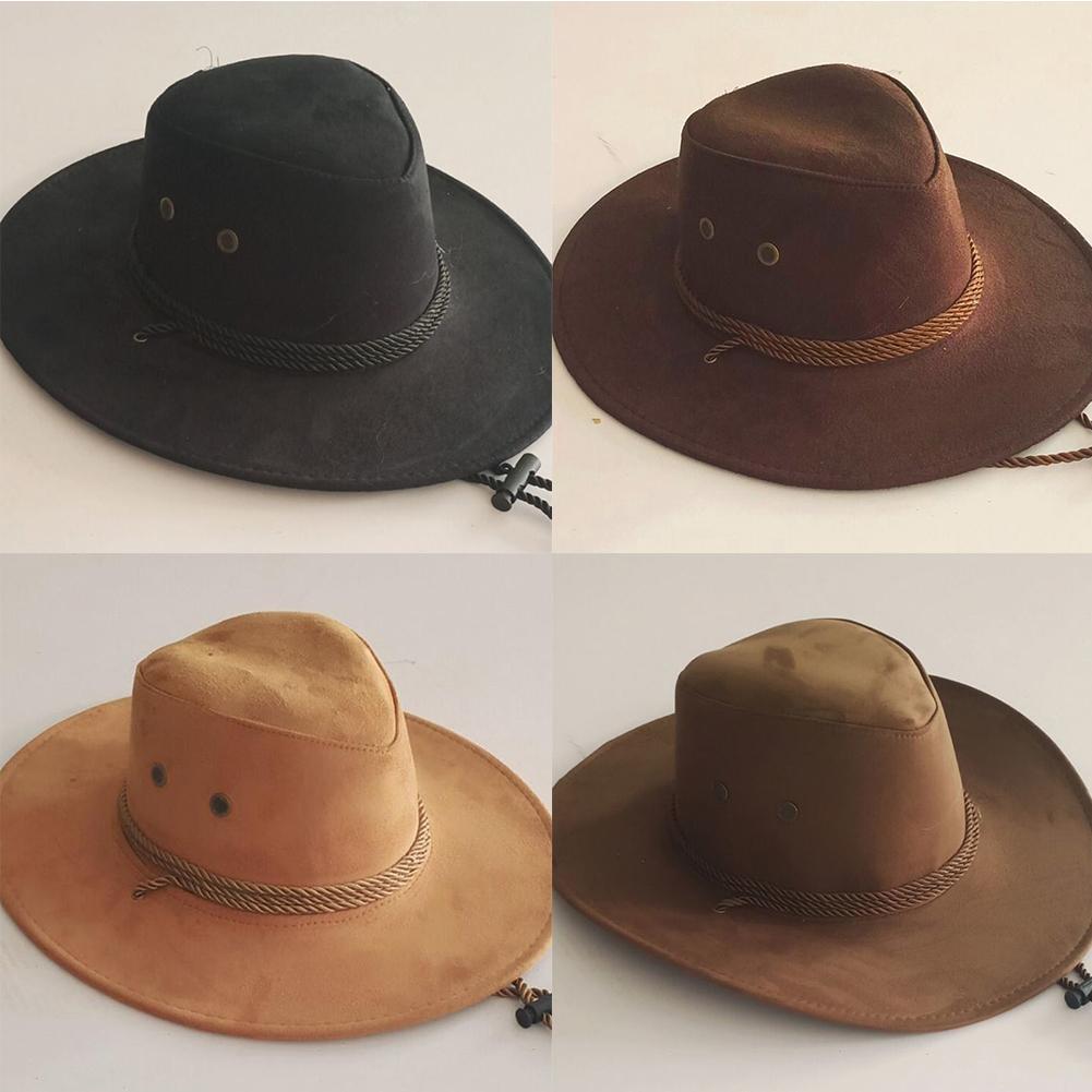 Chapeaux de Cowboy occidentaux en tissu suédé pour femmes et hommes, Vintage, robe pour hommes, Panama, Cowgirl, casquette de Jazz, Sombrero Hombre
