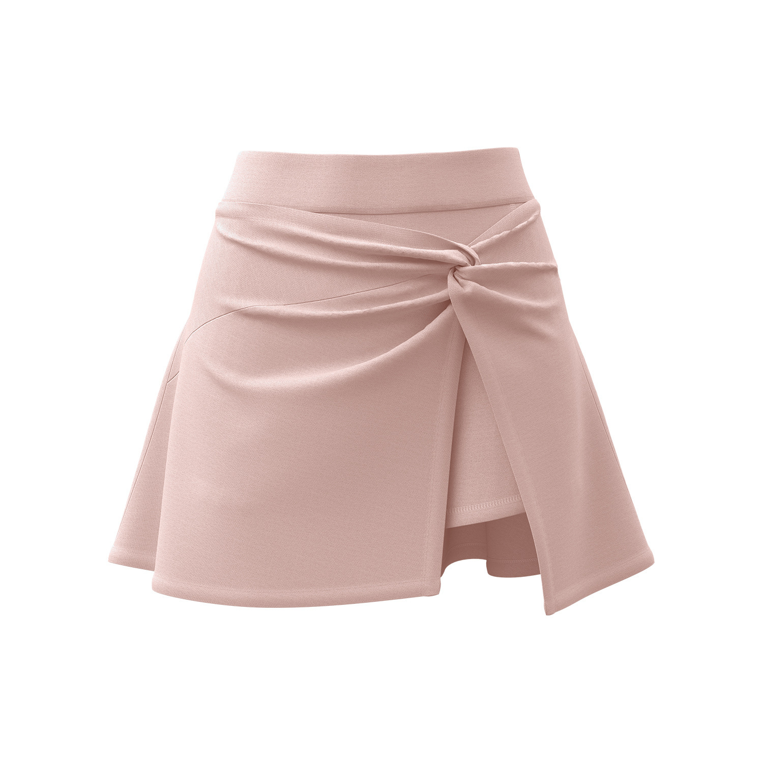 Jupe de sport pour femme, jupe de tennis taille haute avec nœud avant, fente discrète, jupe plissée respirante, mini-jupe avec poches, rose