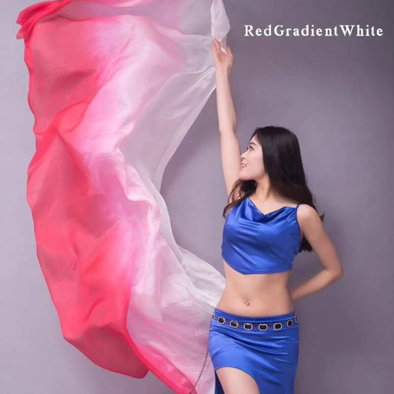 Voile de danse orientale en soie dégradé, châles en soie pour femmes, écharpes dégradées de 200 cm, 250 cm, 270 cm pour performance de danse