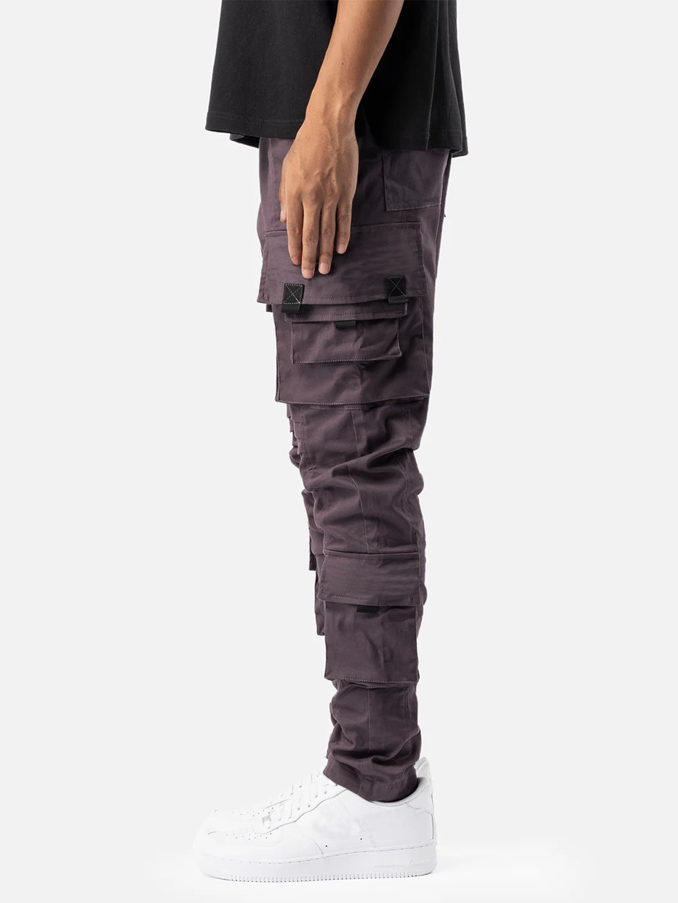 Pantalon long décontracté et élégant pour homme, design multi-poches, taille à cordon de serrage, streetwear ajusté pour le printemps et l'automne