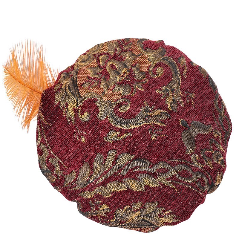 Chapeau Tudor médiéval avec plume pour hommes et femmes, Costume victorien élisabéthain de la Renaissance, Bonnet Royal, casquette à Muffin ronde pour adultes