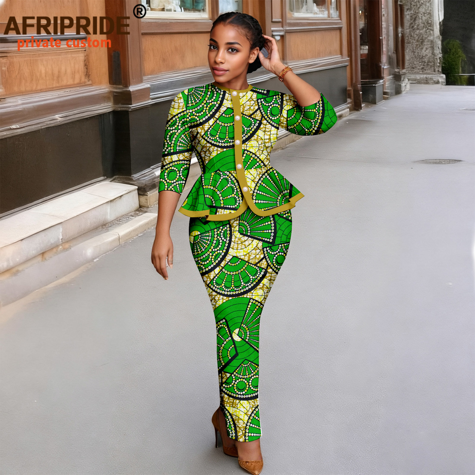 Vêtements africains pour femmes, chemises imprimées à simple boutonnage et jupe Midi, ensemble 2 pièces, tenues de fête, tenue Ankara 2526080