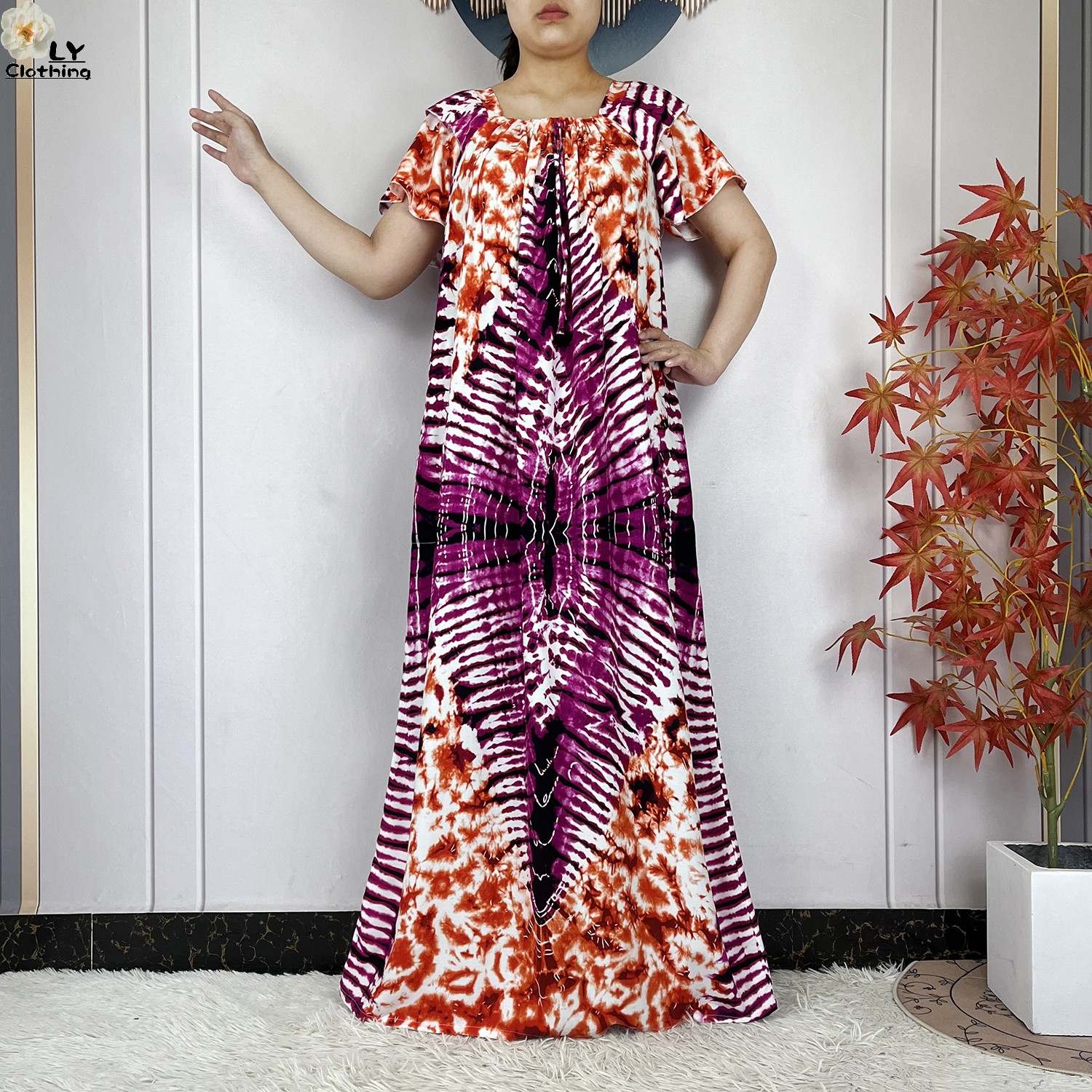 Abayas africaines pour femmes, robes à manches courtes, en coton imprimé Tie-dye, mode dubaï, Robe ample d'été, Robe musulmane, nouvelle collection 2025