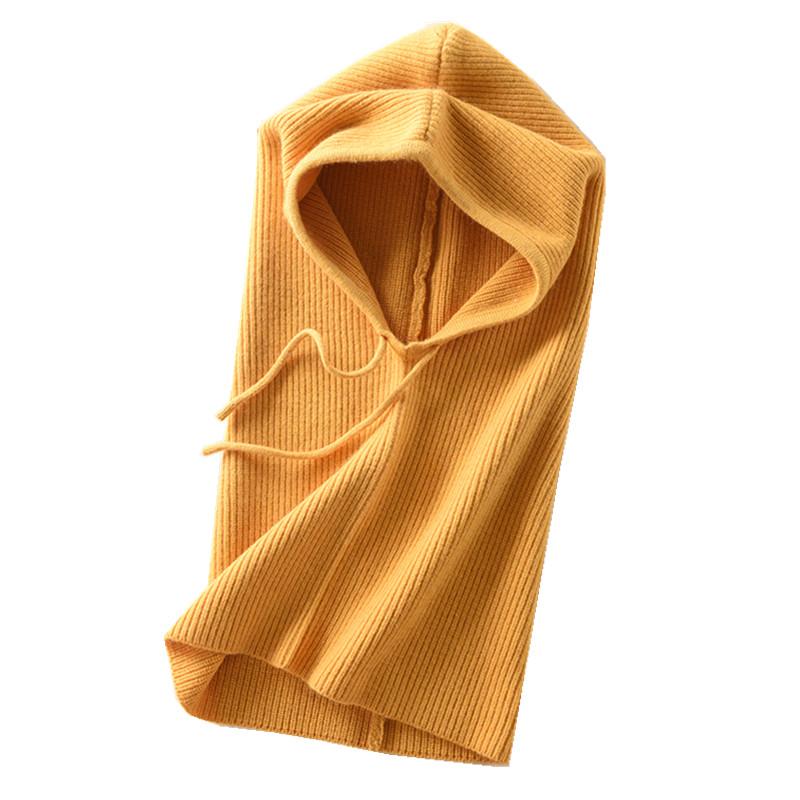 Bonnet d'hiver pour femme, cagoule tricotée avec écharpe intégrée, coupe-vent et chaud, col cache-cou