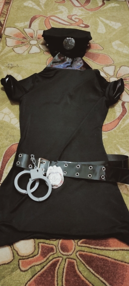 IOOTIANY Costume de policier sexy noir, uniforme de policier routier, tenue de policier femme pour Halloween, robe de soirée fantaisie