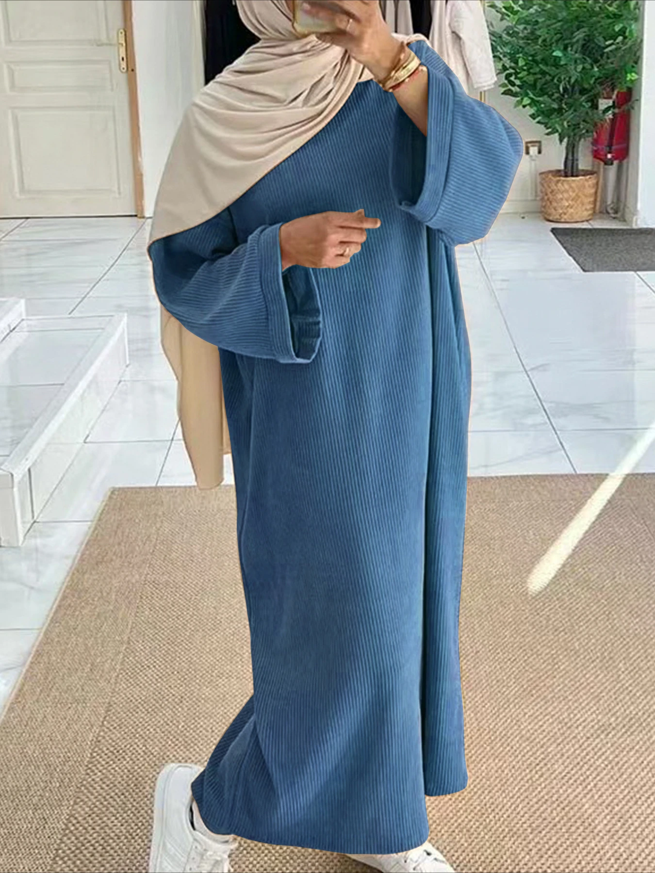 Robe de ramadan pour femmes musulmanes, robes modestes, Jalabiya éducatif, Abayas arabes saoudiens marocains, Kaftan de Dubaï, Robe d'automne et d'hiver, Eid, 2024