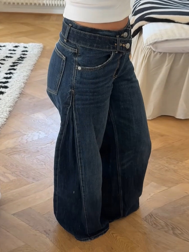Jean chic à strass étoiles brillantes pour femme – Pantalon long droit taille mi-haute décontracté et polyvalent pour l'été et l'automne