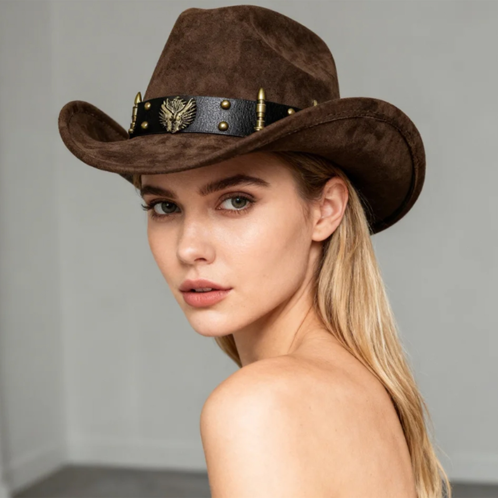 Chapeau de cow-boy en feutre pour femme et homme, avec ceinture, chapeau western élégant, casquette décontractée pour les fêtes en plein air et les clubs