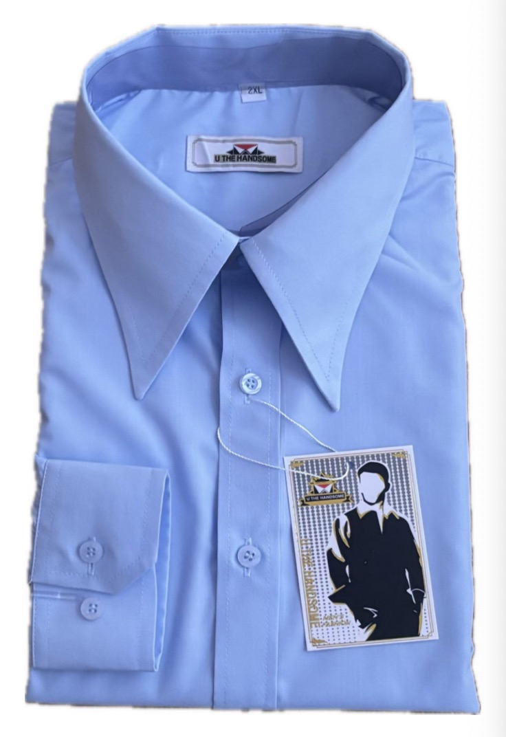 Chemise Homme Tendance Rétro de Marque à Col Pointu Long - Chemise Personnalisée Homme Authentique Style Rétro