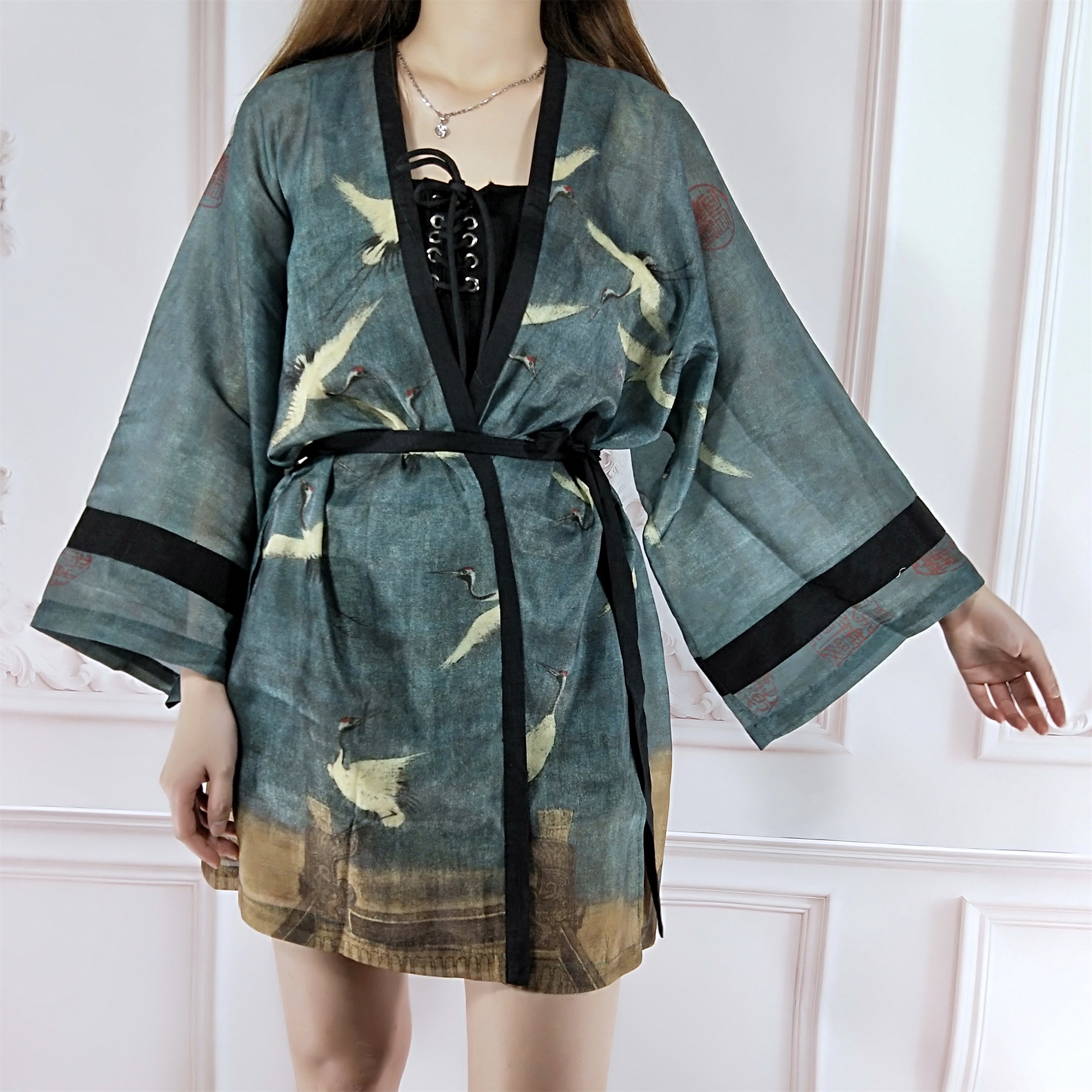 Cardigan Kimono japonais Vintage, ceinture ample, ceintures fendues, vêtements d'extérieur élégants pour femmes, veste d'été, manteau, chemisier, chemise haute