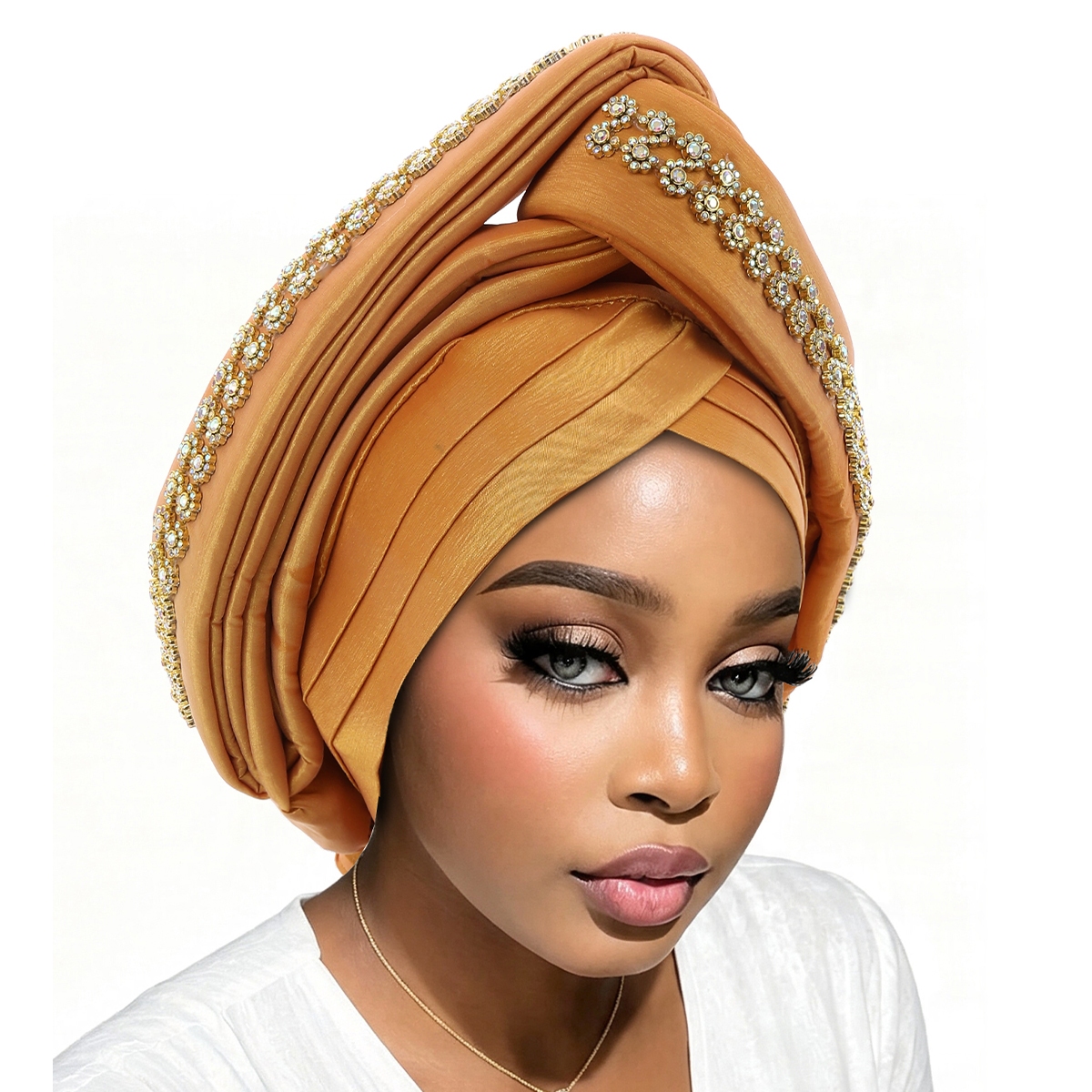 Turban de luxe africain en diamant pour femmes, casquettes nigérianes Auto Gele, Geles de mariage, bandeaux et foulards pour femmes, accessoires de tête pour fêtes