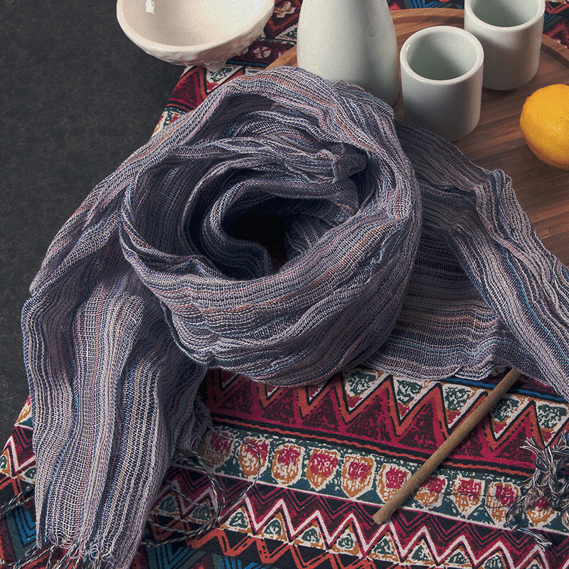 Écharpe en lin pour femmes 100%, 2015 cm, à rayures fraîches, à la mode, prix de gros, pompon confortable, loisirs, 5 couleurs, été, automne, 160