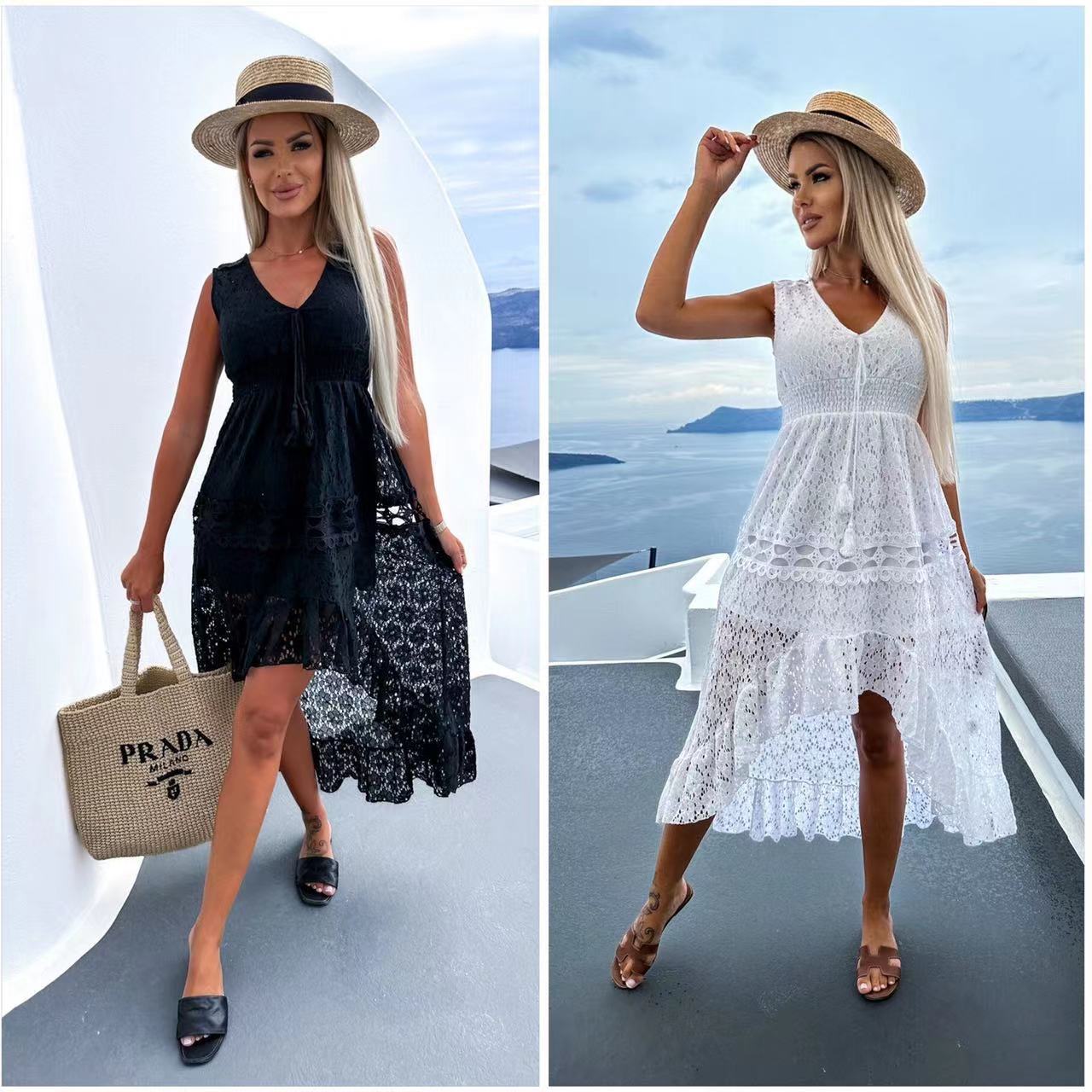 Robe longue de soirée en dentelle blanche, vintage, manches longues, longueur au sol, sexy, dos nu, maxi, été