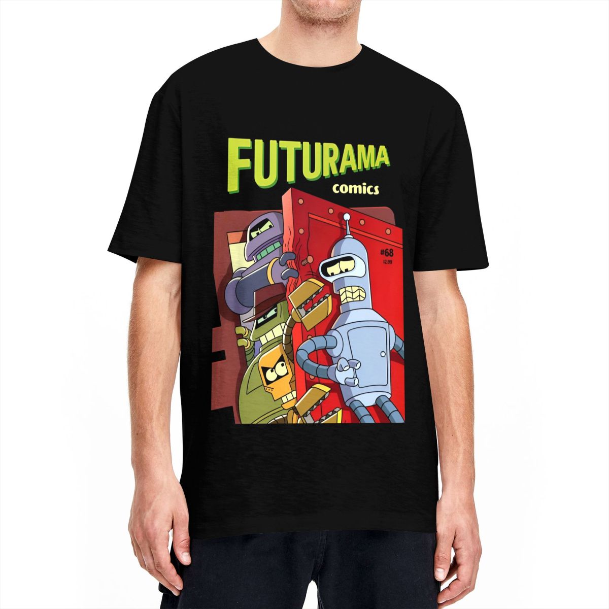 Hommes femmes Futuramas bande dessinée t-shirts 100% couverture en coton nouveauté à manches courtes col rond t-shirts 4XL 5XL 6XL T-Shirt