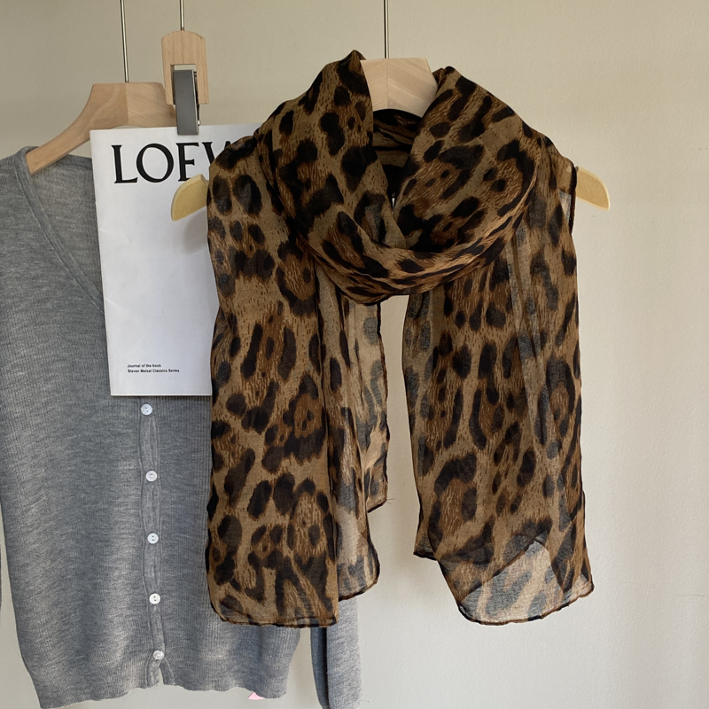 Mode imprimé léopard écharpe Femme Hijab foulards doux Pashmina hiver mince écharpe Femme bandeau foulard étoles Wrap châles