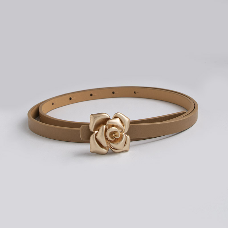 Ceinture fine pour femmes, Simple et polyvalente, boucle Rose, accessoire de mode élégant, nouvelle collection