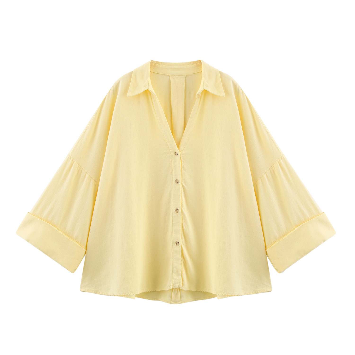 Chemises amples à rayures pour femmes, col en v, revers, Simple boutonnage, manches longues, haut Simple, vêtements de transport assortis avec tout, printemps