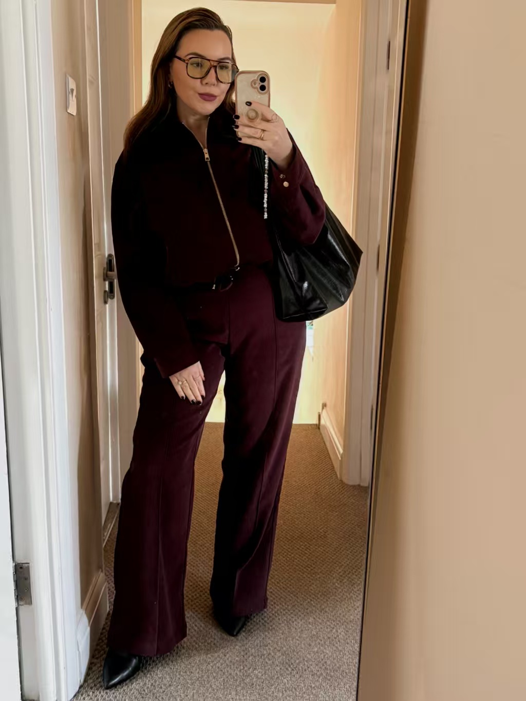 Ensemble pantalon décontracté pour femme, printemps-automne, élégant, style urbain, veste ample à revers avec fermeture éclair et pantalon à cordon de serrage, tailleur féminin