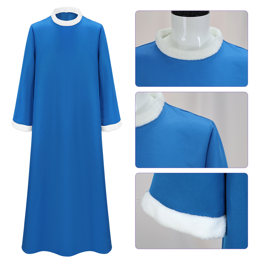 Costumes de cosplay Game Super Brothers Kamek Blue Robe, costumes de personnage d'anime, vêtements de performance pour Halloween, masque pour hommes adultes