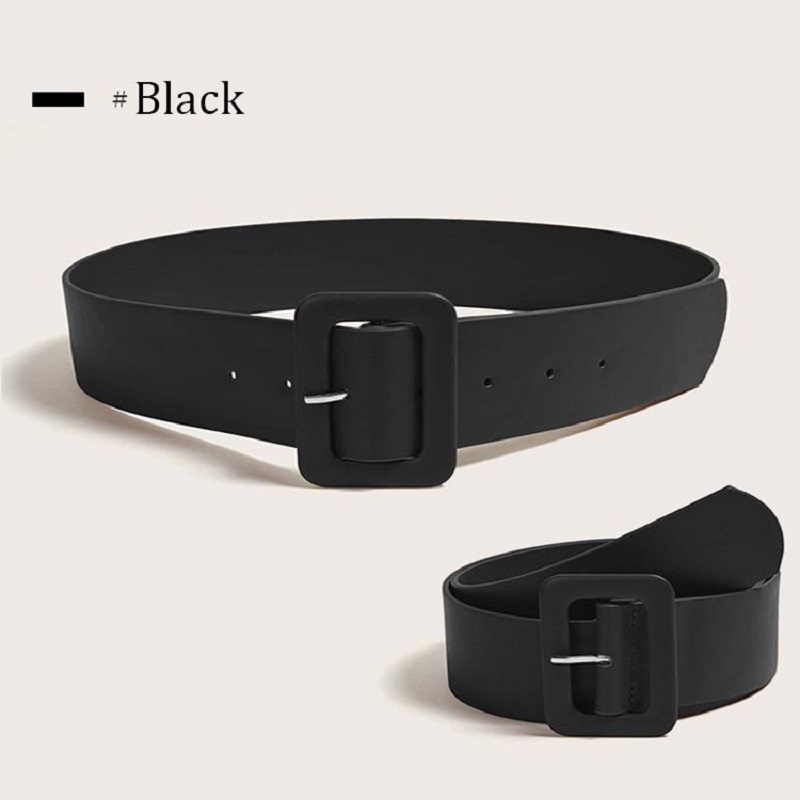 Ceinture large en cuir PU pour femmes, ceinture Simple à la mode pour robe de luxe de marque de styliste, noir rose, sangle féminine DT167