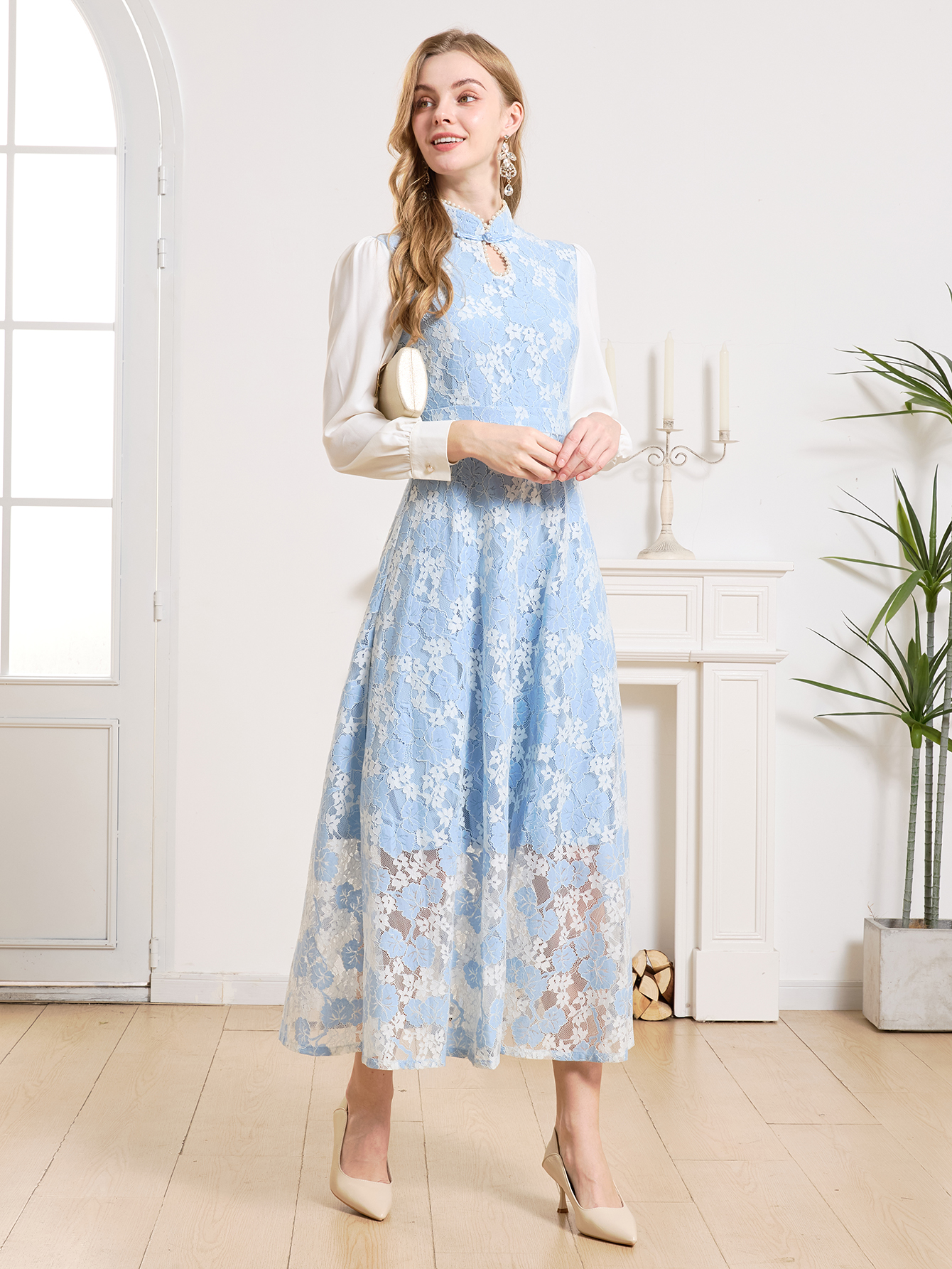 Robe élégante pour femmes DEVCHATA, printemps-été, robes de soirée luxueuses en dentelle, manches longues, vêtements de soirée formels pour femmes