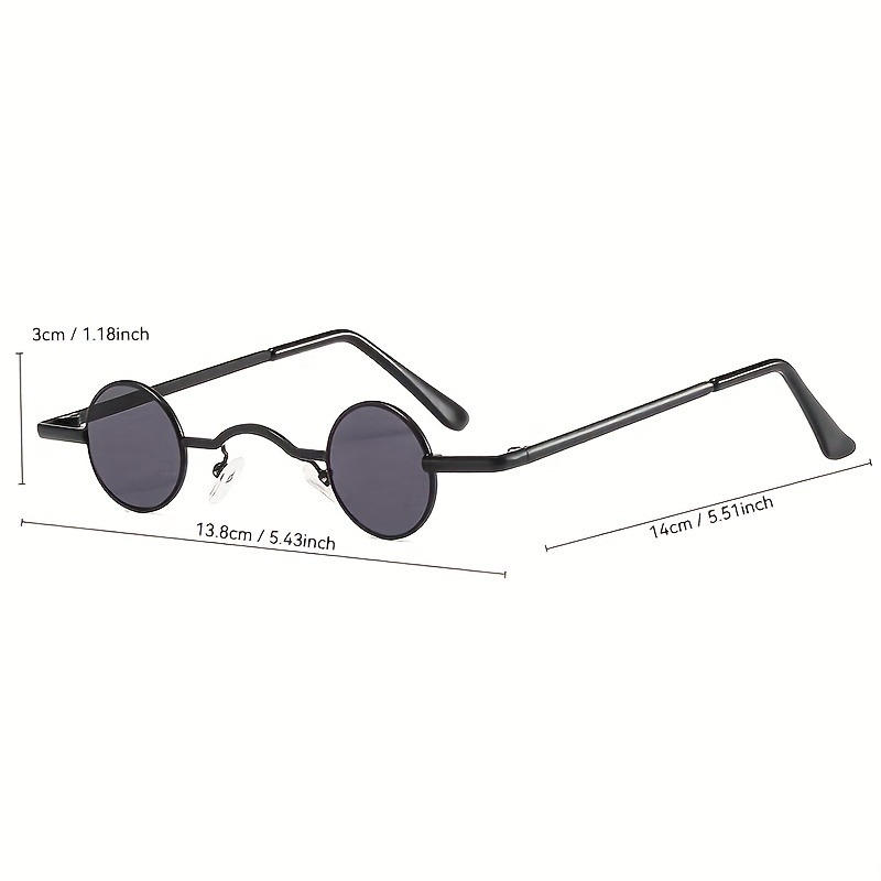 1 paire de petites lunettes rondes amusantes pour hommes et femmes, petites lentilles tendance, célèbre sur Internet, petit cadre rond rétro drôle