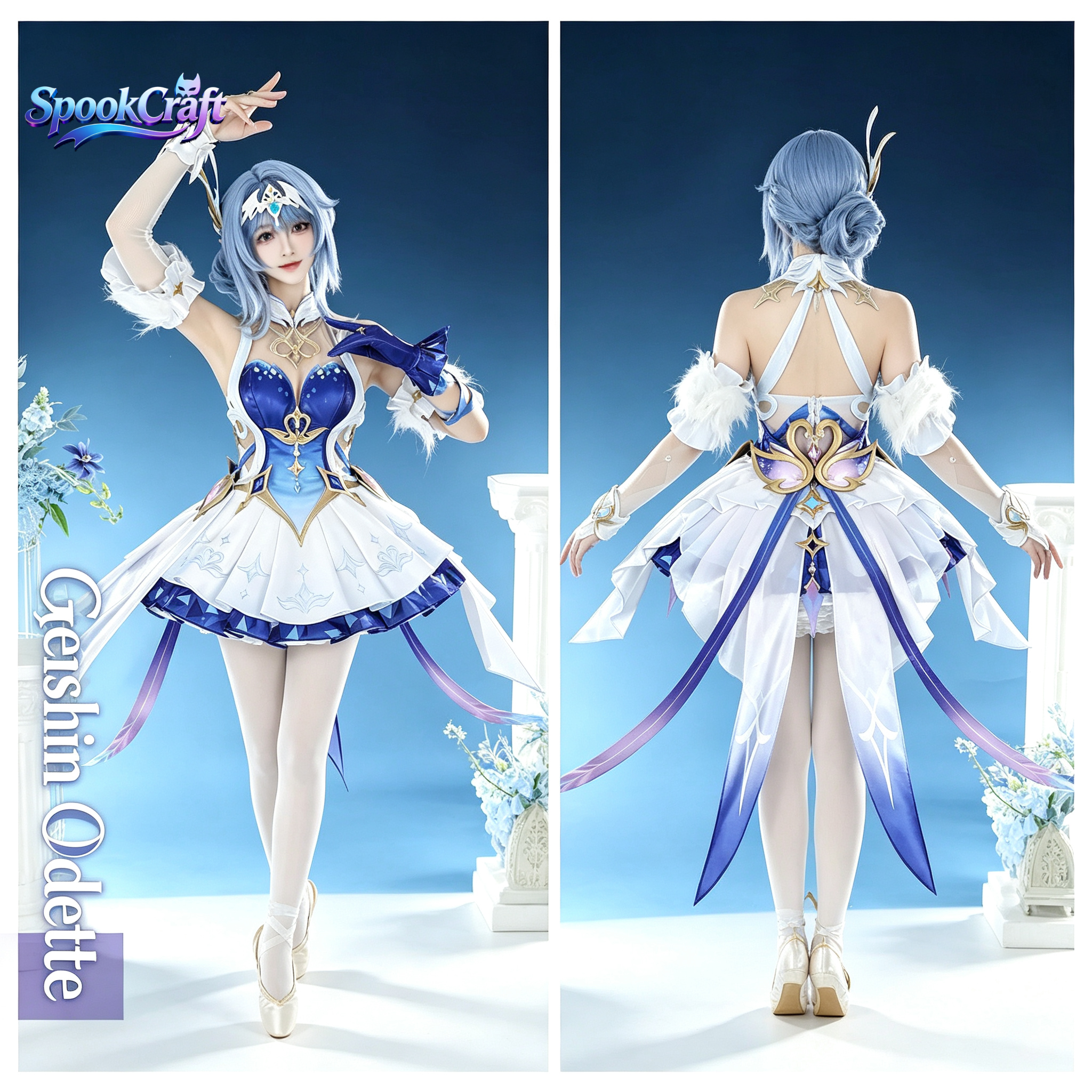 Nouvelle arrivée Genshin Impact Snezhnaya Odette Cos Tenue d'hiver pour femmes Halloween Carnaval Comic Con Paiement anticipé