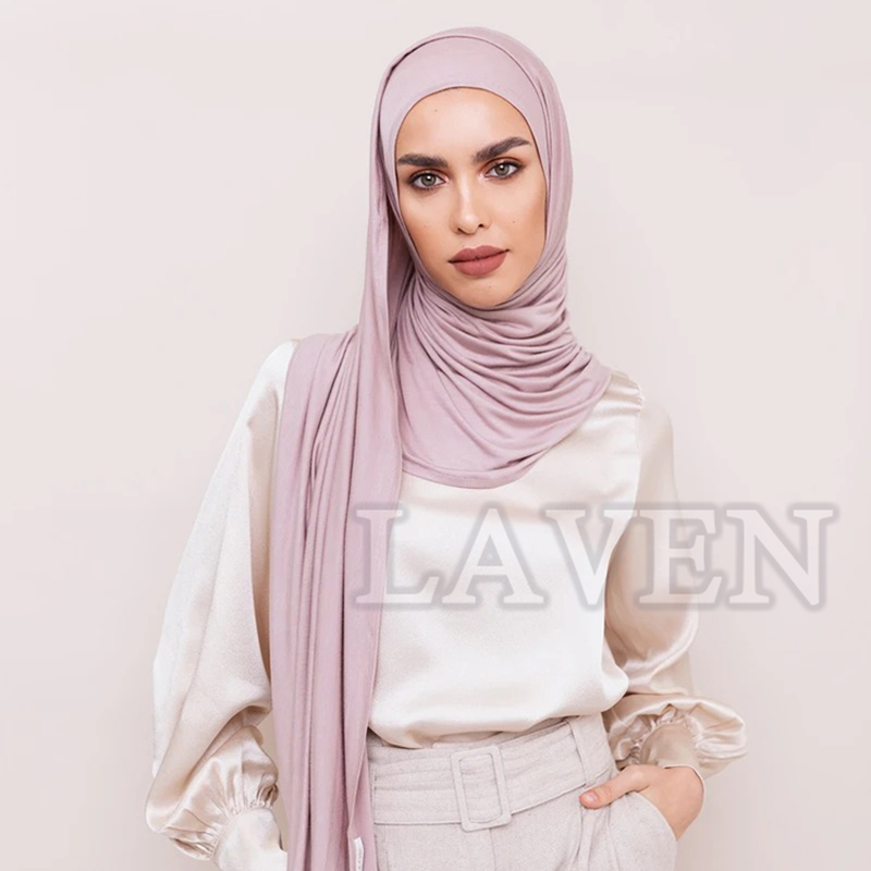 Laven – foulard instantané en Jersey de couleur unie pour femmes, Hijab musulman, en coton doux, extensible, avec Tube, bonnet sous-écharpe echarpe femme echarpe femme hiver luxe foulard femme echarpe chaude femme