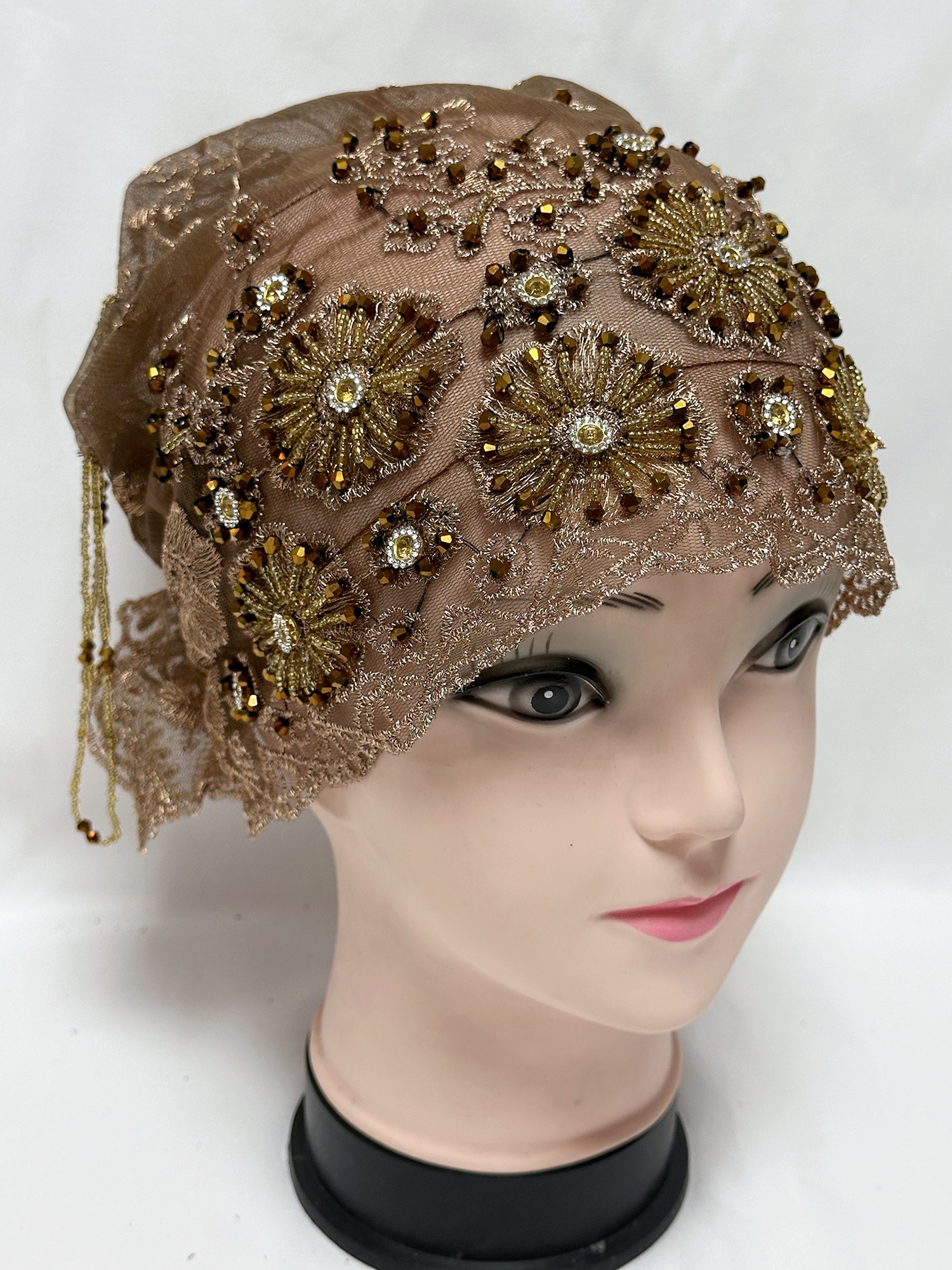 Casquette Turban en perles faites à la main pour femmes, foulard musulman en tissu de haute qualité, casquette de chimiothérapie, Bonnet africain, offre spéciale, 2025