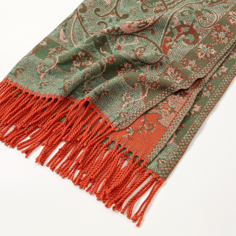 Écharpe Jacquard Paisley en cachemire épais pour femme, châle classique à pampilles, col chaud, enveloppe d'hiver, Pashmina Floral, à la mode, 2024
