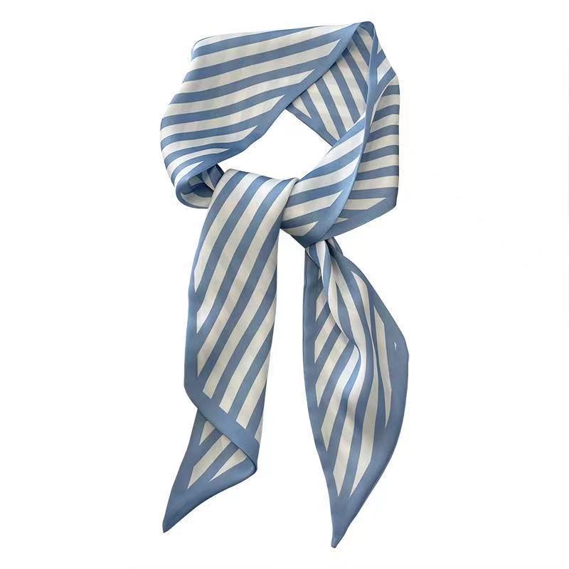 Foulard en Satin de soie pour femmes, série 4 pièces/ensemble, bandes de cheveux en tissu, accessoires de coiffure, foulards pour dames, attaches de cou en ruban pour poignée de sac