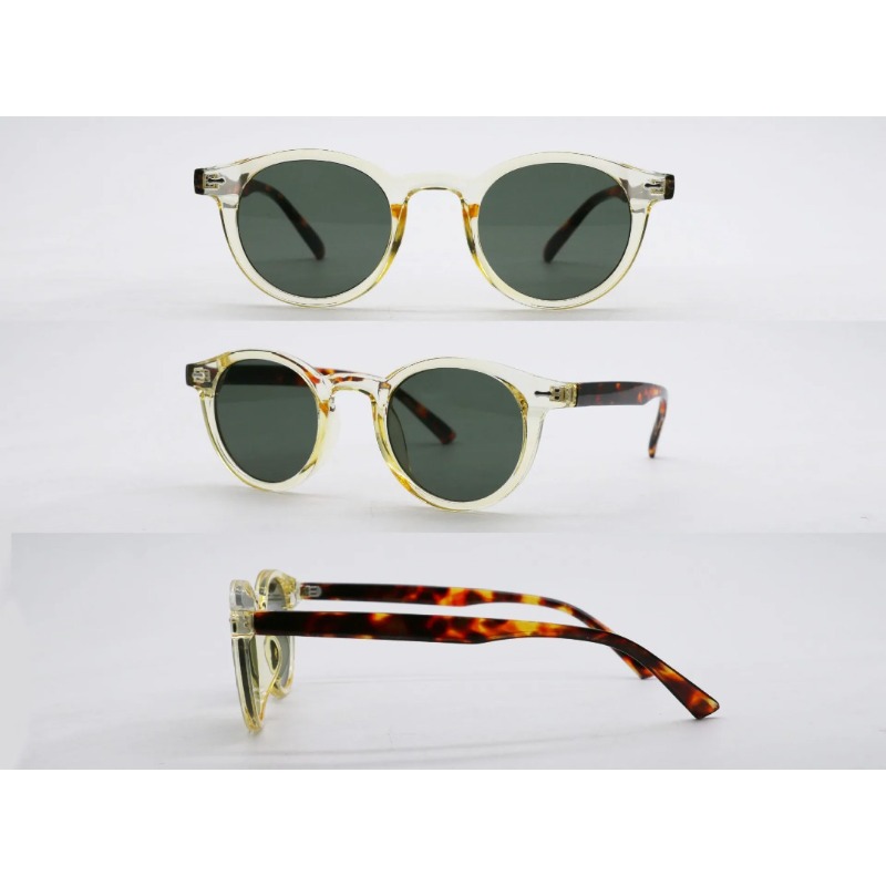 Nouvelles lunettes de soleil rondes vintage pour hommes et femmes, de luxe, avec rivets, anti-reflets, petites lunettes dégradées, pour le voyage