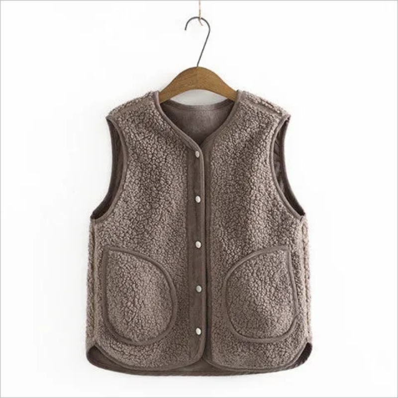 Nouveau gilet réversible double face pour femme, automne-hiver 2026, style littéraire, ample, sans manches, en velours côtelé