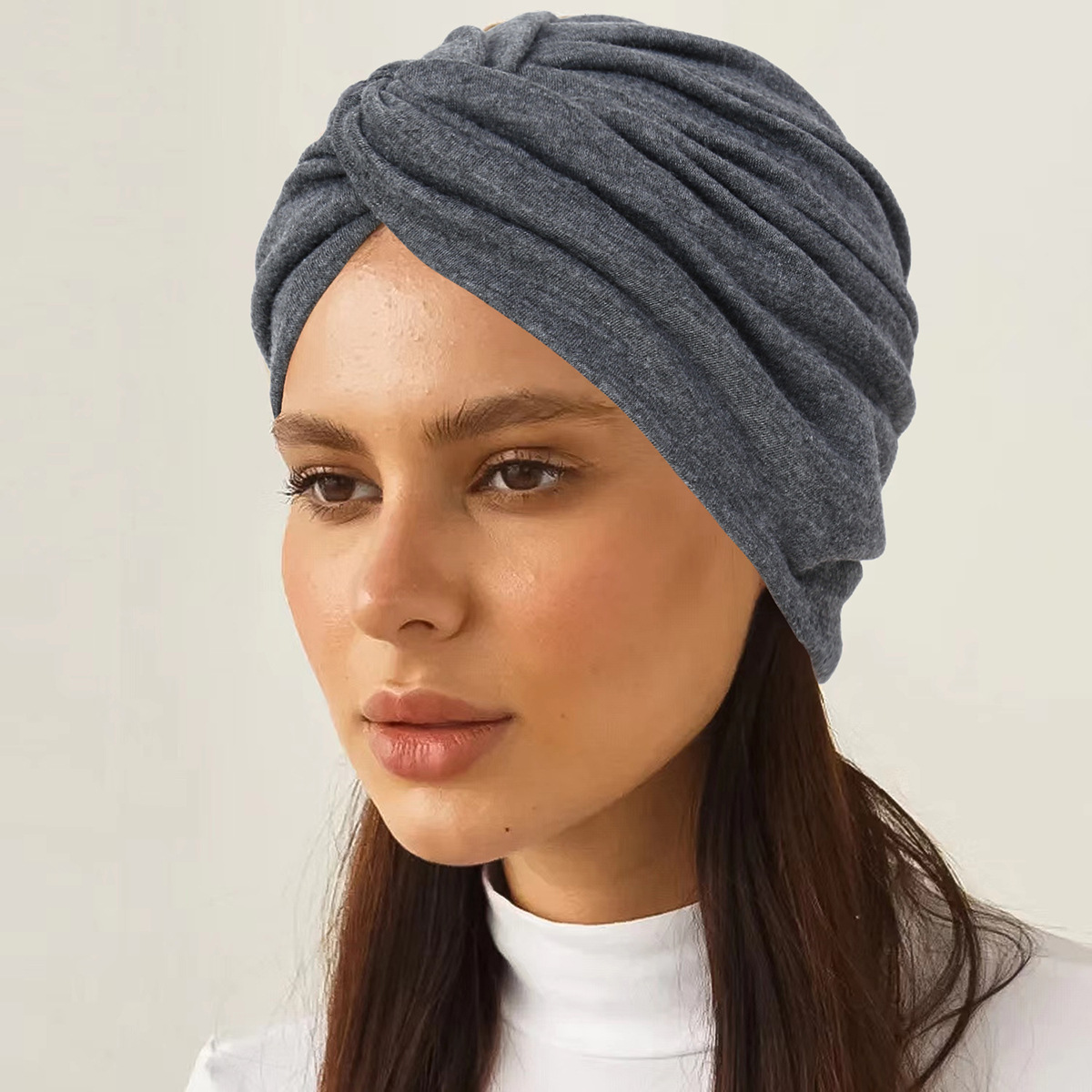 Nouveau Bonnet Hijab Musulman Extensible Doux 2026 Couleur Unie pour Femme – Coiffe Tendance et Soin des Cheveux – Turban
