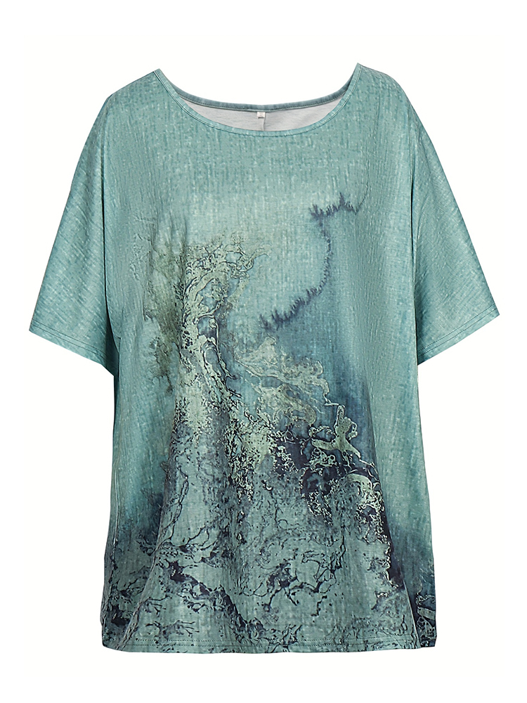 Grande taille t-shirt hauts été femmes à manches courtes col rond imprimé fleuri hauts amples t-shirt décontracté t-shirt à capuche
