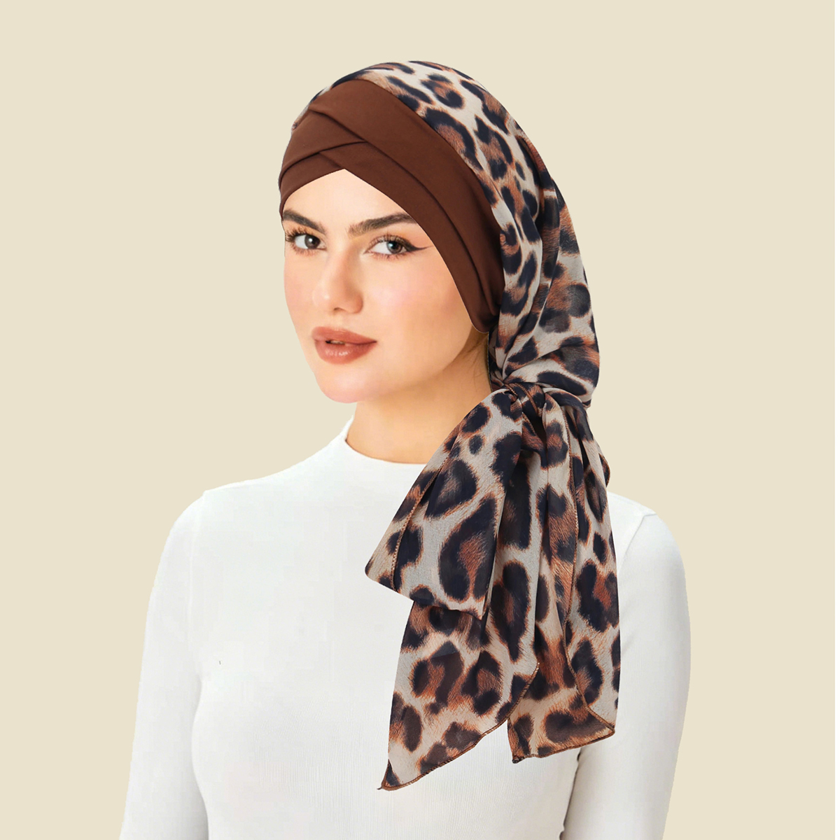 Bonnet Turban Imprimé Tendance pour Femme, Foulard Long à Queue, Bandana Extensible, Sous-Hijab Musulman, Couvre-Chute de Cheveux, Bonnets et Bonnets de Nuit