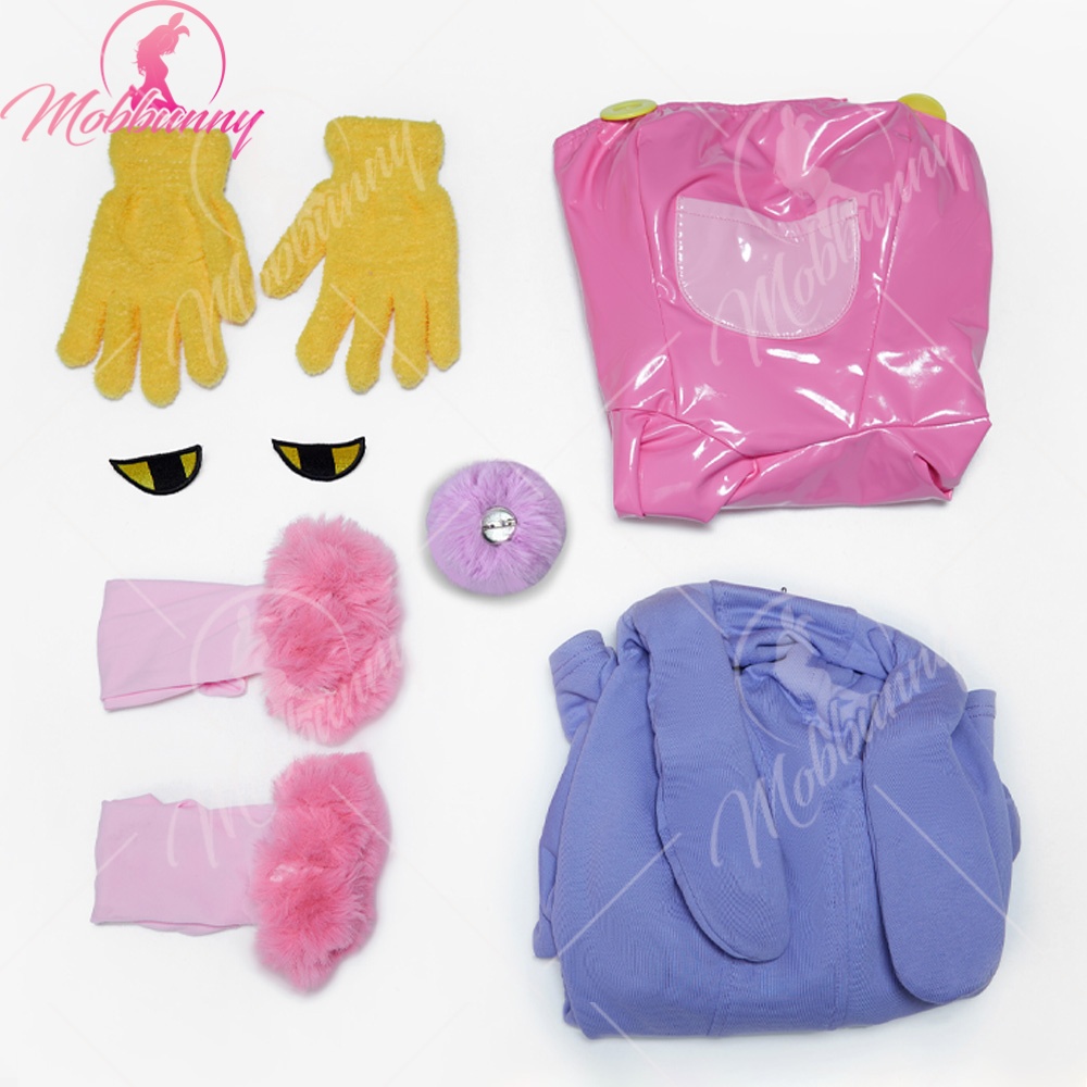 Costume de cosplay sexy de lapin pour femme Mobbunny, robe à bretelles avec veste courte à capuche de lapin et gants
