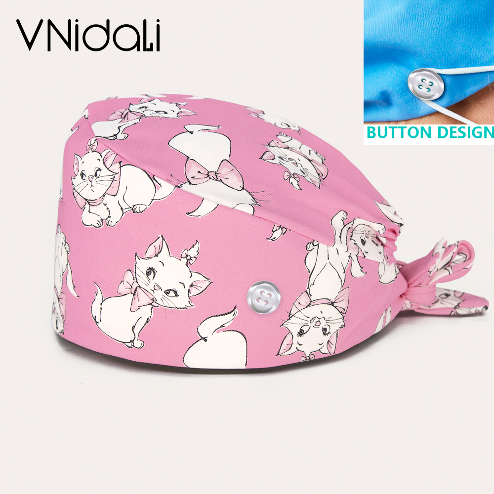 Chapeaux de gommage chirurgical en coton pour femmes et hommes, casquette de gommage médical réglable, chapeau de travail pour médecin et infirmière, bonnet de travail