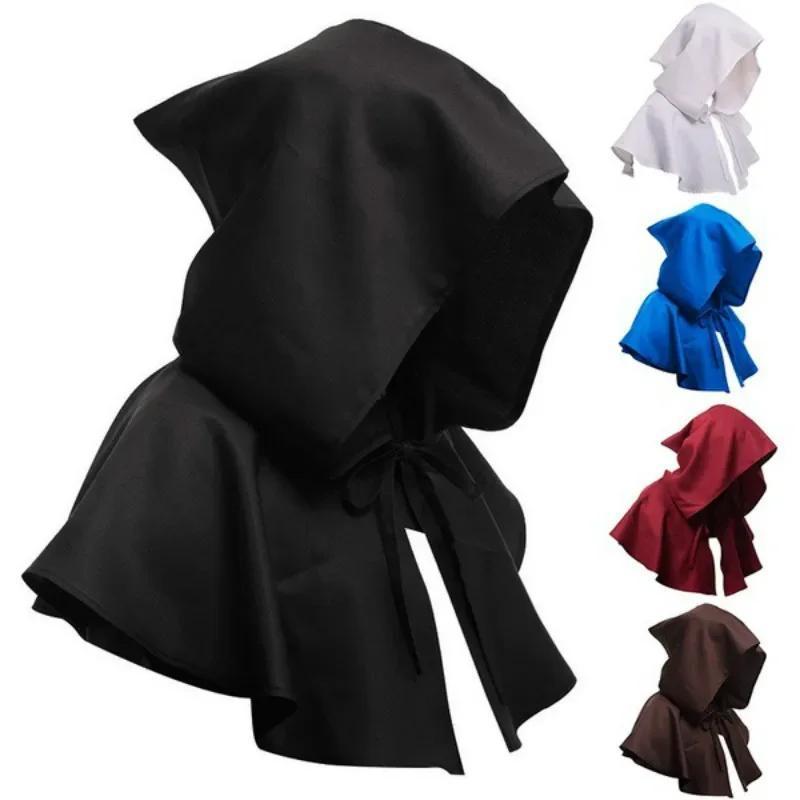 Costume médiéval unisexe pour hommes et femmes, chapeau de Cape Renaissance, Costume de Cosplay de sorcière d'halloween, Cape à capuche, chapeaux pour femmes