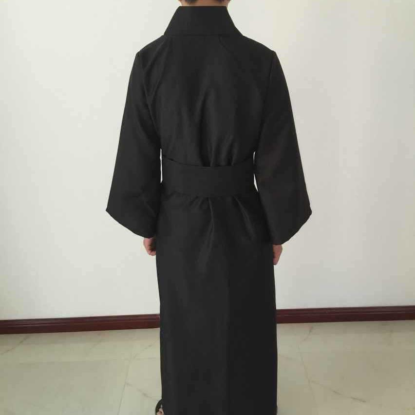 Vêtements de samouraï noirs classiques pour hommes, sous-vêtements respirants, Robe Kimono traditionnelle japonaise Cosplay Yukata, pyjama pour la maison, peignoir F30