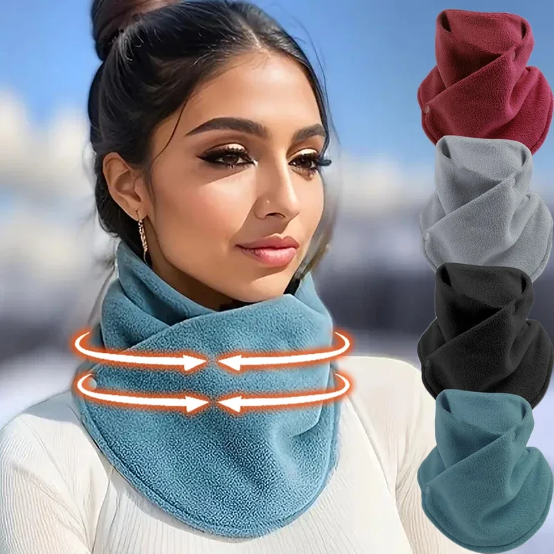 Nouveau agneau polaire pour femmes foulards hiver chaud faux col écharpe en peluche bavoir Snood femme coupe-vent enveloppement cou Protection polaire