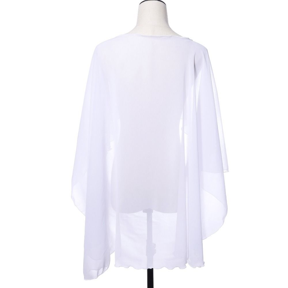 Capes de mariage douces pour femmes, enveloppes de veste de mariage, haussement d'épaules en mousseline de soie, châle Long et enveloppes de mariée, couverture de mariage de soirée