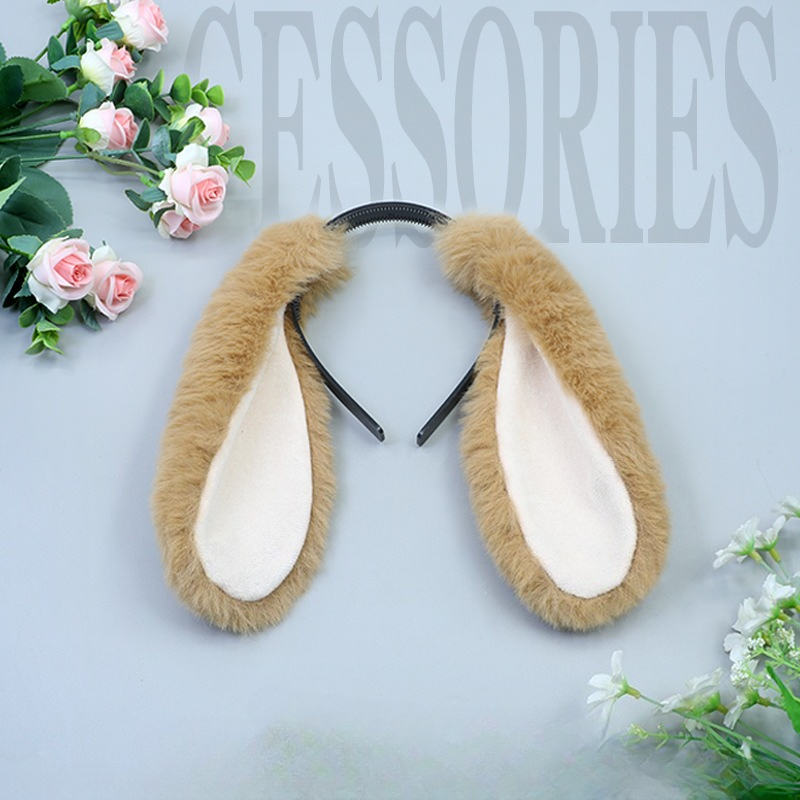 Bandeaux oreilles de lapin d'halloween, bandeau souple en peluche pour femmes, Costume de Cosplay, fête