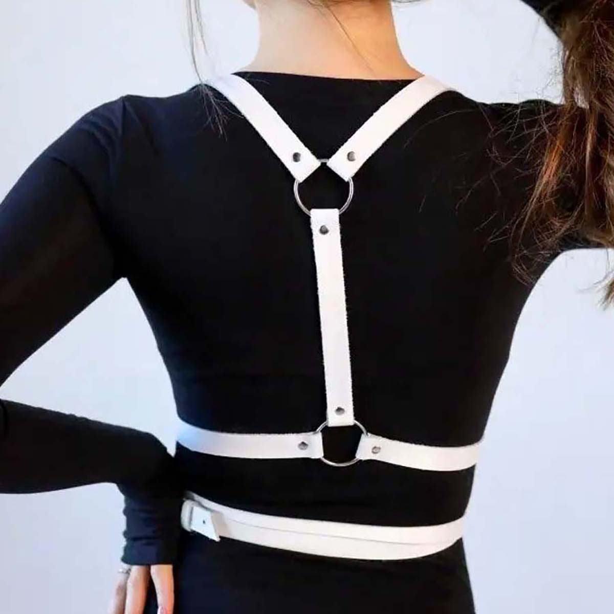Ceinture punk pour femme, ceinture en cuir tendance, bretelles décoratives style streetwear pour femme, accessoires vestimentaires gothiques