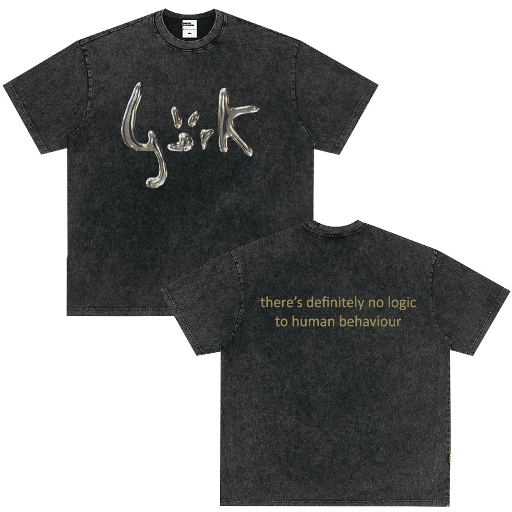 Bjork Post Album Promo Vintage Washed T Shirt Men's Women Clothing Hip Hop Oversized T-shirt Cotton Casual T-shirts Streetwear