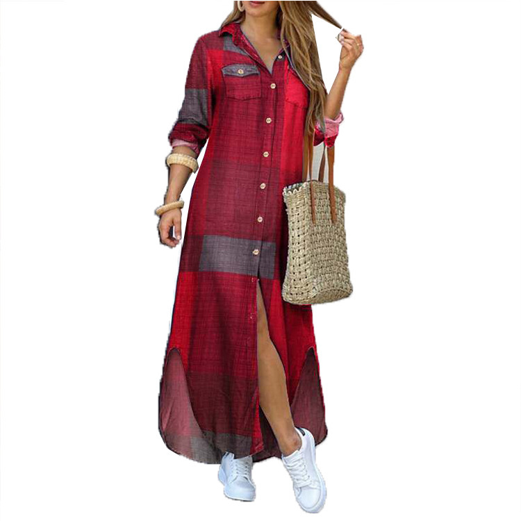 Robes pour femmes 2026 : Nouvelle mode, robe longue sexy à simple boutonnage, col à revers ample, printemps-automne, vêtements pour femmes, vestidos