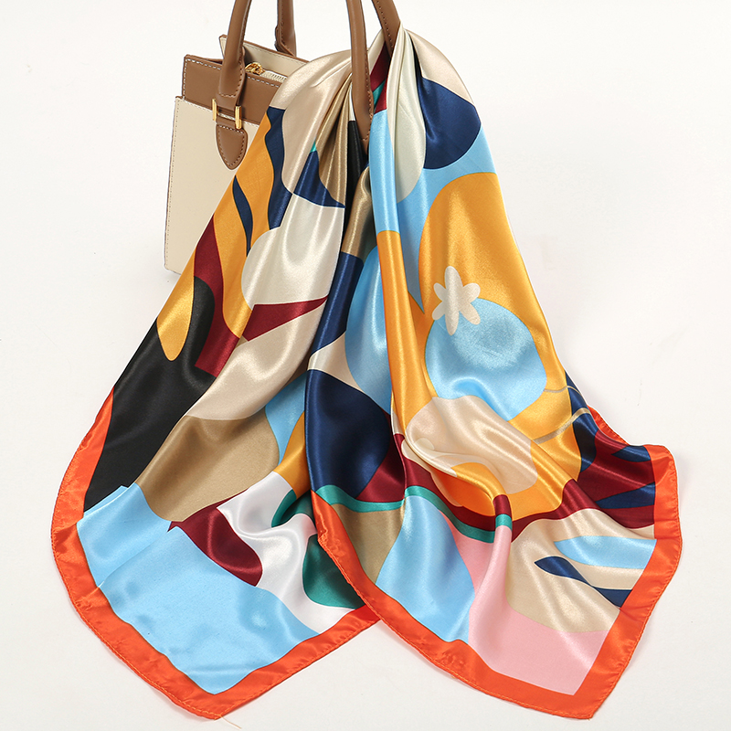 Nouveau Foulard Carré en Soie et Satin 2026 pour Femme, Motif Floral, Bandeau, Écharpe, Hijab, Bandana